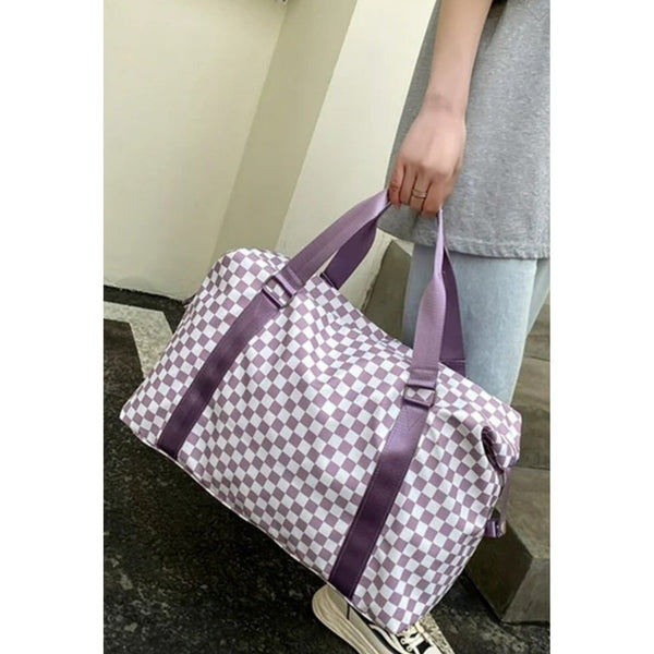 CHECKERED TRAVEL DUFFLE BAG-Body and Sol