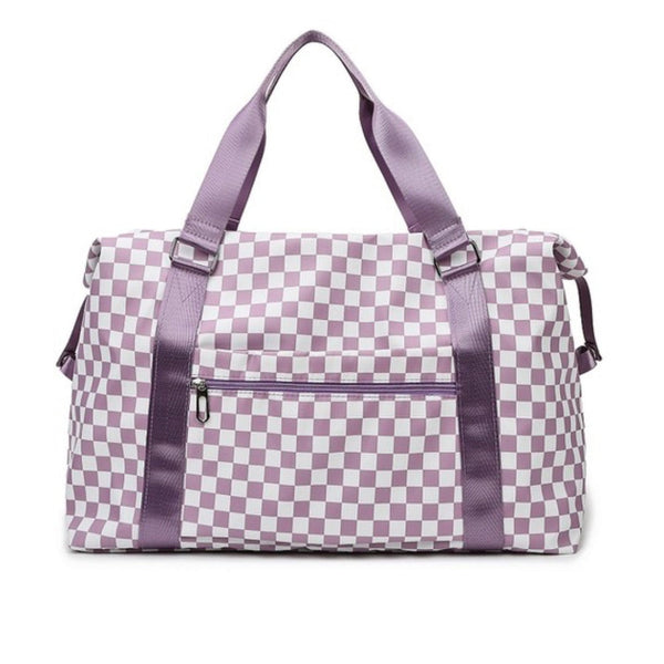 CHECKERED TRAVEL DUFFLE BAG-Body and Sol
