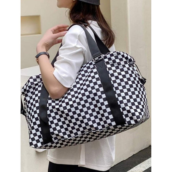 CHECKERED TRAVEL DUFFLE BAG-Body and Sol