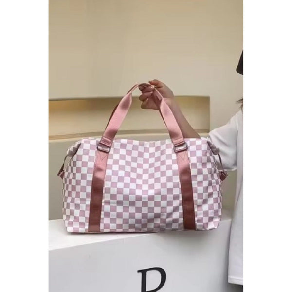 CHECKERED TRAVEL DUFFLE BAG-Body and Sol