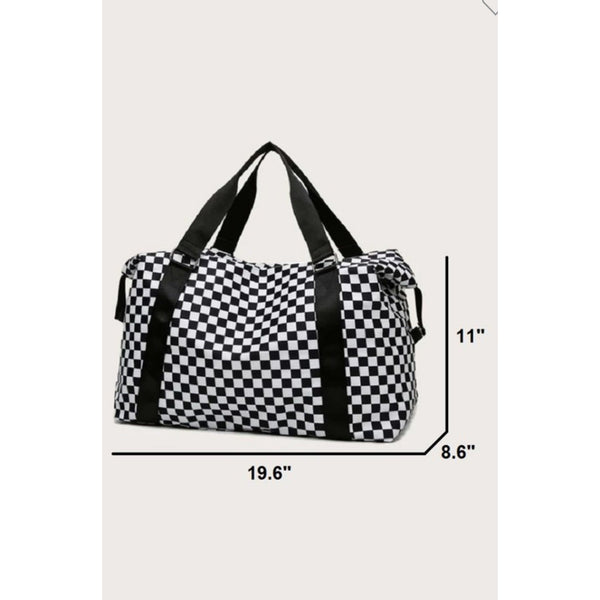 CHECKERED TRAVEL DUFFLE BAG-Body and Sol