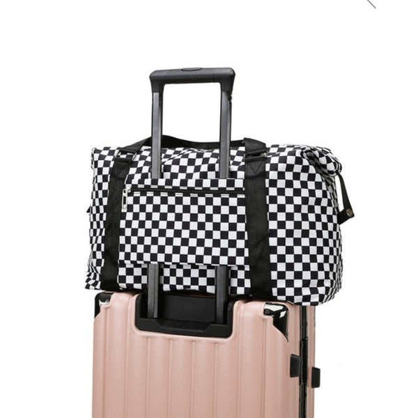 CHECKERED TRAVEL DUFFLE BAG-Body and Sol