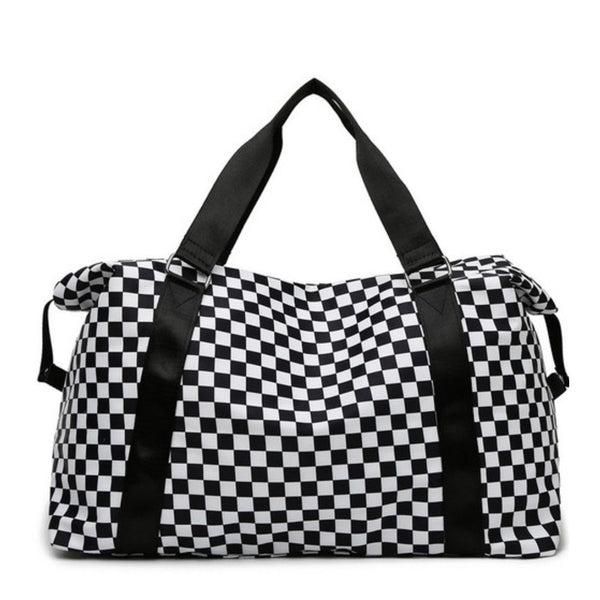 CHECKERED TRAVEL DUFFLE BAG-Body and Sol