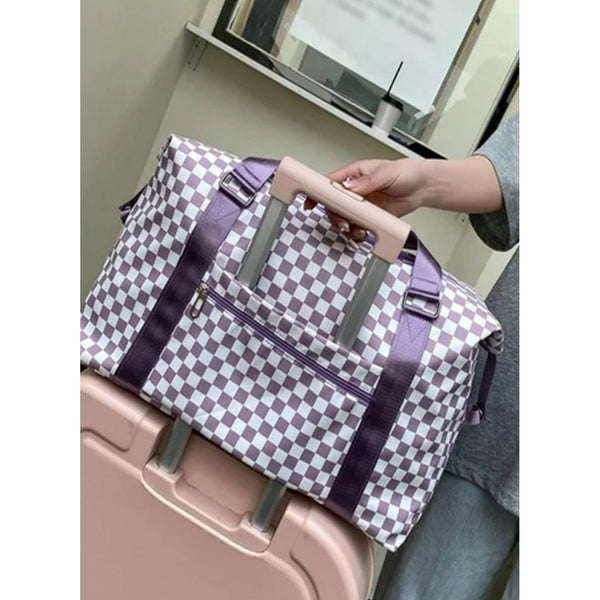 CHECKERED TRAVEL DUFFLE BAG-Body and Sol