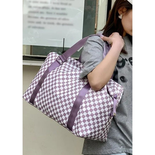 CHECKERED TRAVEL DUFFLE BAG-Body and Sol