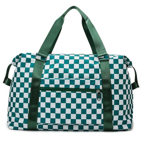 CHECKERED TRAVEL DUFFLE BAG-Body and Sol