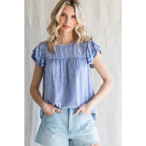 FANCY & FADED TOP IN DENIM BLUE-Body and Sol