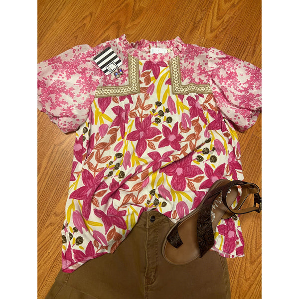 FUCHSIA & FLORAL TOP-Body and Sol