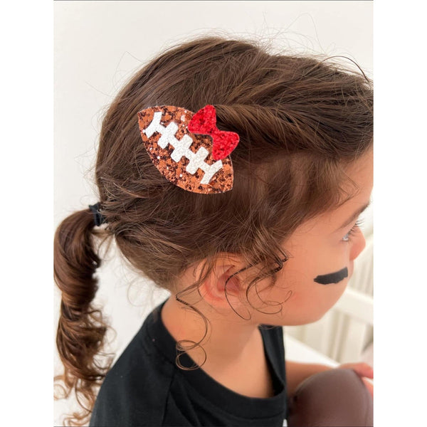 GLITTER FOOTBALL HAIR CLIP-Body and Sol