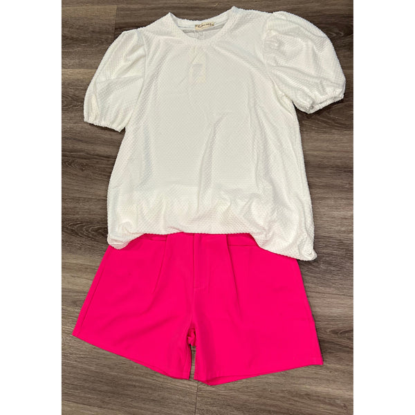 HOT PINK DRESS SHORTS-Body and Sol