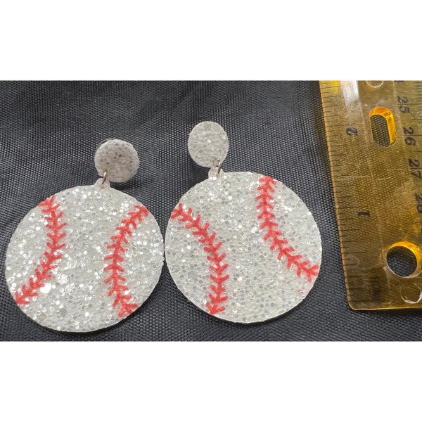 SPARKLE BASEBALL EARRINGS-Body and Sol