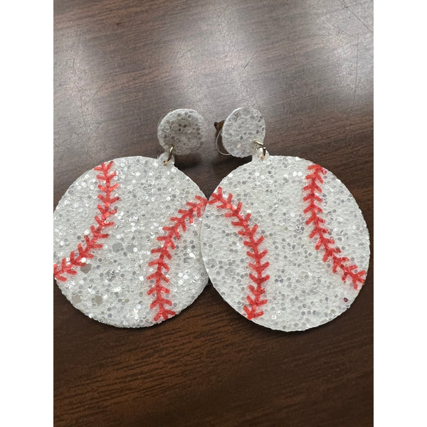 SPARKLE BASEBALL EARRINGS-Body and Sol