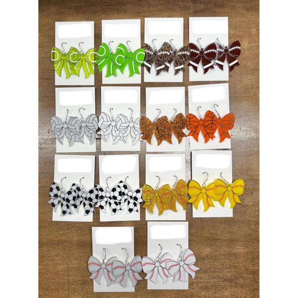 SPORTS BOW DANGLE EARRINGS-Body and Sol