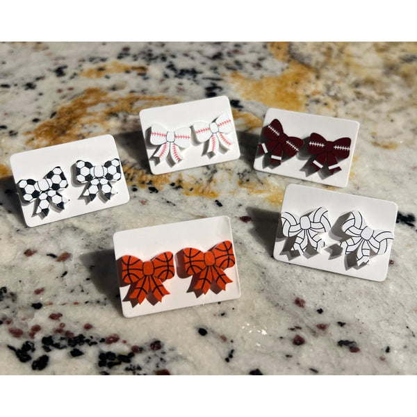 SPORTS BOW STUD EARRINGS-Body and Sol