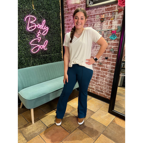 TEAL DRESS PANTS-Body and Sol