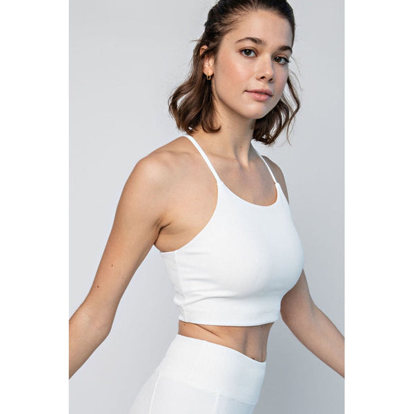 WHITE RIBBED CROP TOP-Body and Sol