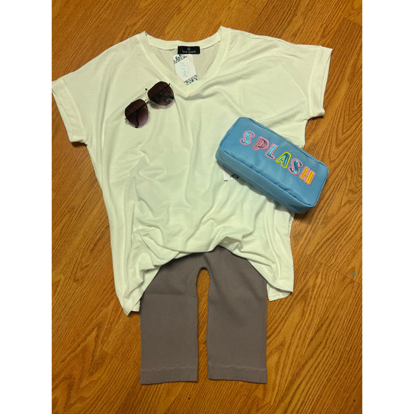 WHITE V-NECK TOP-Body and Sol