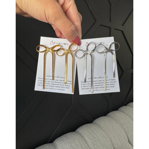 YOU'RE LIKE REALLY PRETTY BOW EARRINGS-Body and Sol