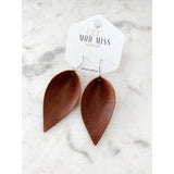 AGED BRANDY LEATHER EARRINGS-Body and Sol