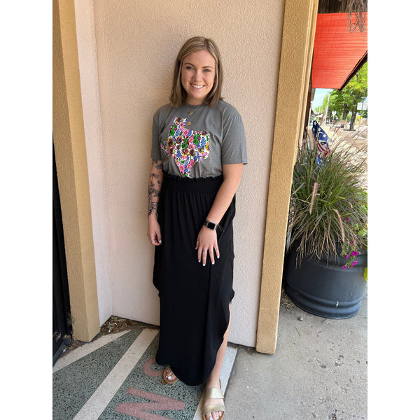 BLACK MAXI SKIRT-Body and Sol