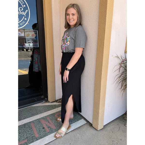 BLACK MAXI SKIRT-Body and Sol