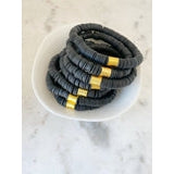 BLACK WITH GOLD BARREL BRACELET-Body and Sol