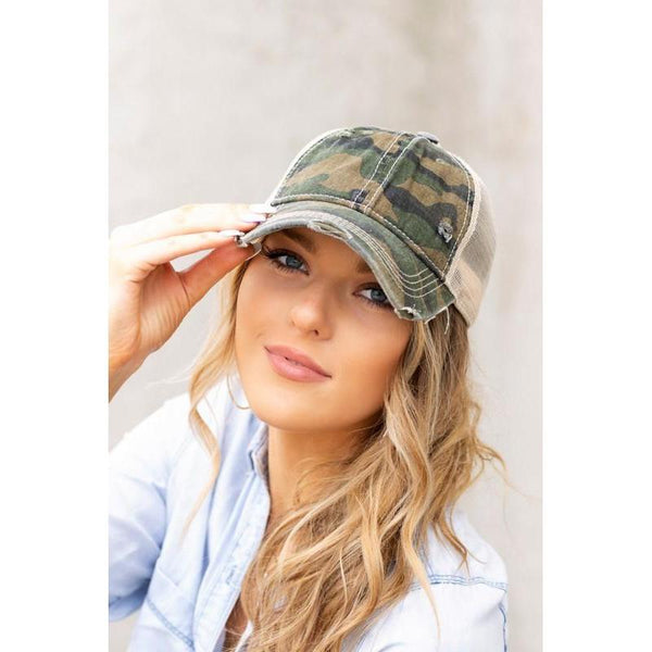 CC CAMO DISTRESSED HAT-Body and Sol