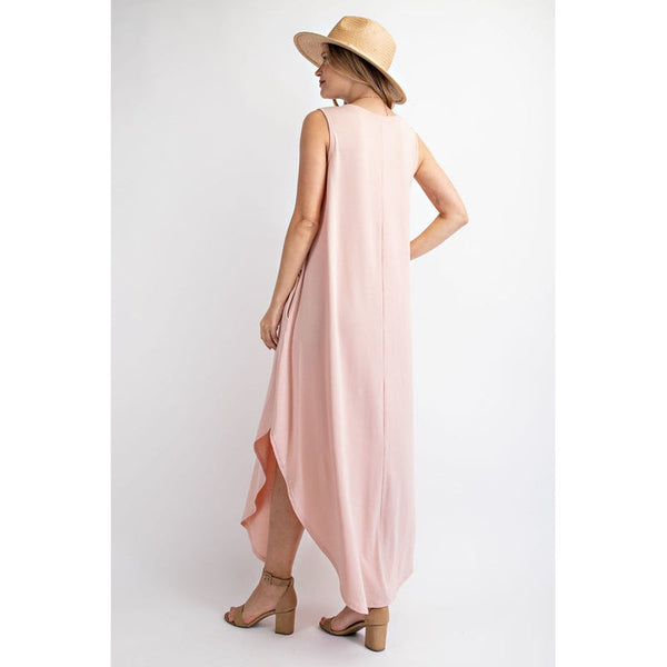 DUSTY ROSE SLEEVELESS MAXI DRESS-Body and Sol