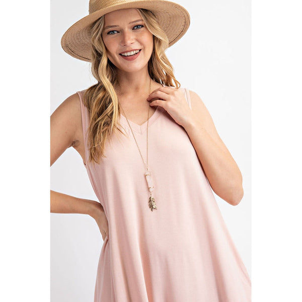 DUSTY ROSE SLEEVELESS MAXI DRESS-Body and Sol