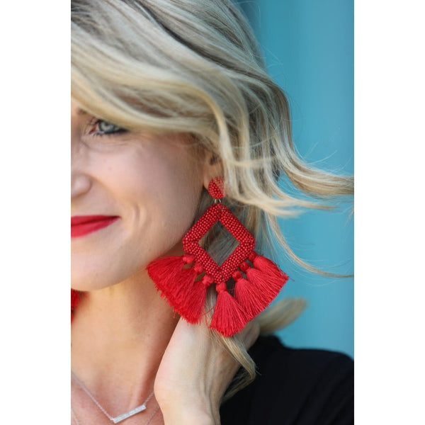 ELLIE FRINGE EARRINGS-Body and Sol