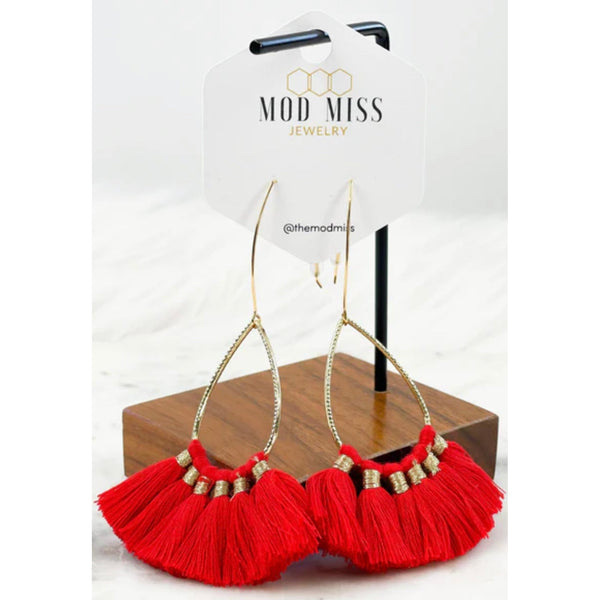 FAN TASSEL EARRINGS-Body and Sol