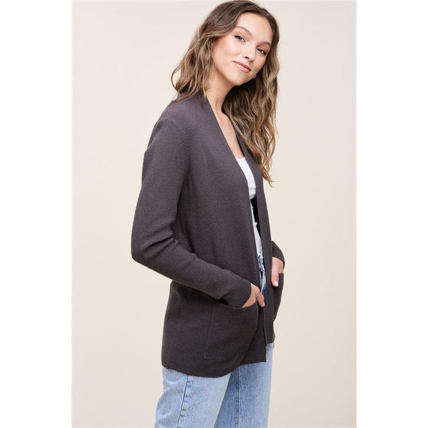 GUN METAL CARDIGAN-Body and Sol