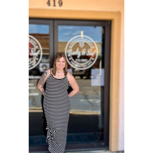LAUREN DRESS - BLACK/WHITE-Body and Sol