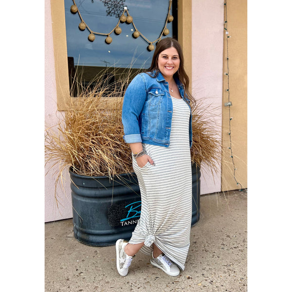 LAUREN DRESS - WHITE/GREY-Body and Sol