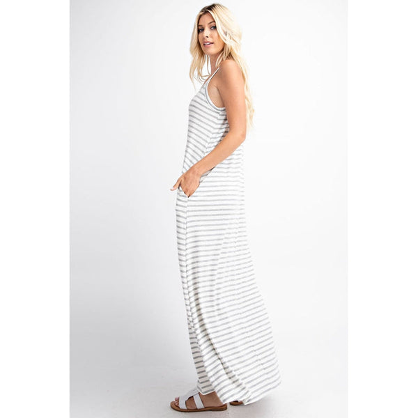 LAUREN DRESS - WHITE/GREY-Body and Sol