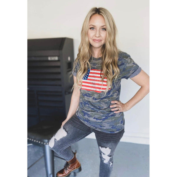 VINTAGE FLAG KIDS TEE-Body and Sol