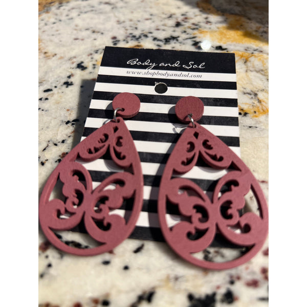 WOOD EARRINGS-Body and Sol