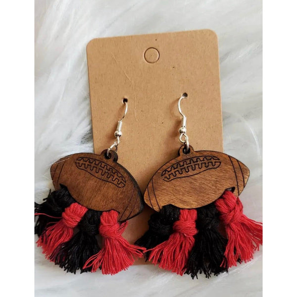WOODEN FOOTBALL EARRINGS-Body and Sol