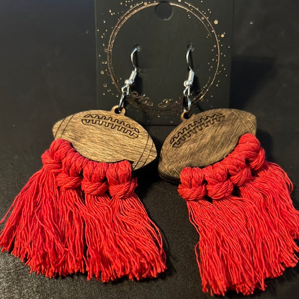 WOODEN FOOTBALL EARRINGS-Body and Sol