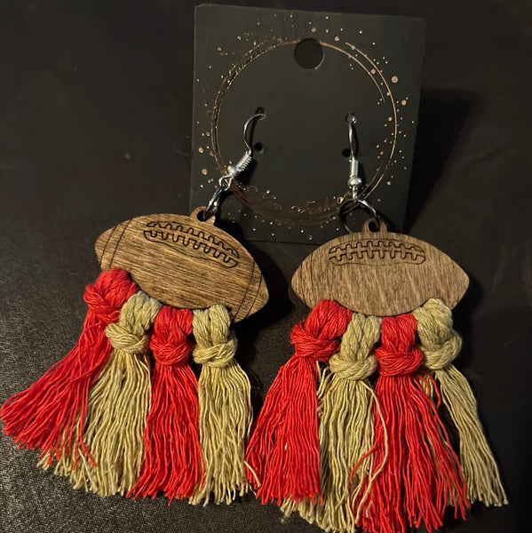 WOODEN FOOTBALL EARRINGS-Body and Sol