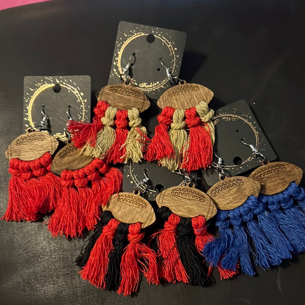 WOODEN FOOTBALL EARRINGS-Body and Sol