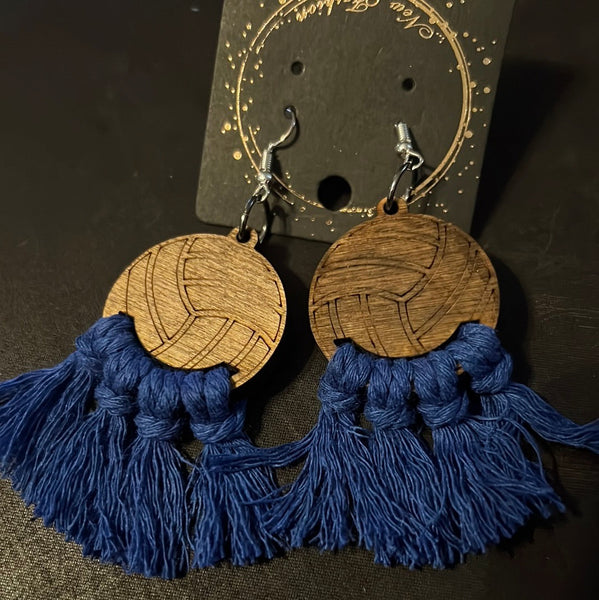WOODEN VOLLEYBALL EARRINGS-Body and Sol