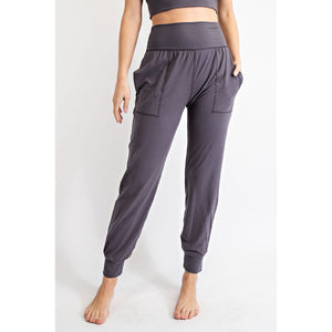 BUTTER SOFT JOGGERS- CHARCOAL-Body and Sol