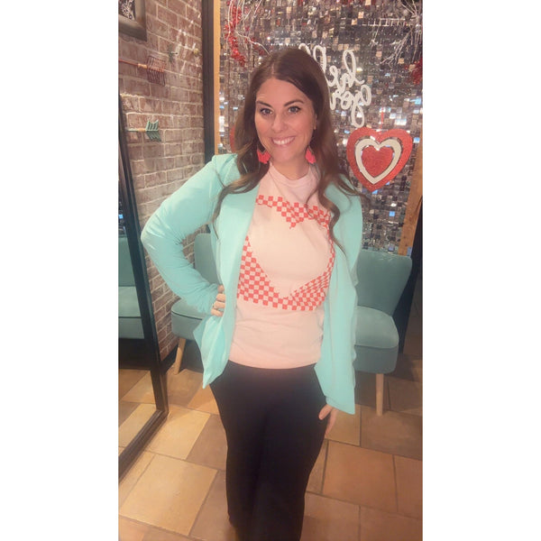 CHECKERED HEART TEE-Body and Sol