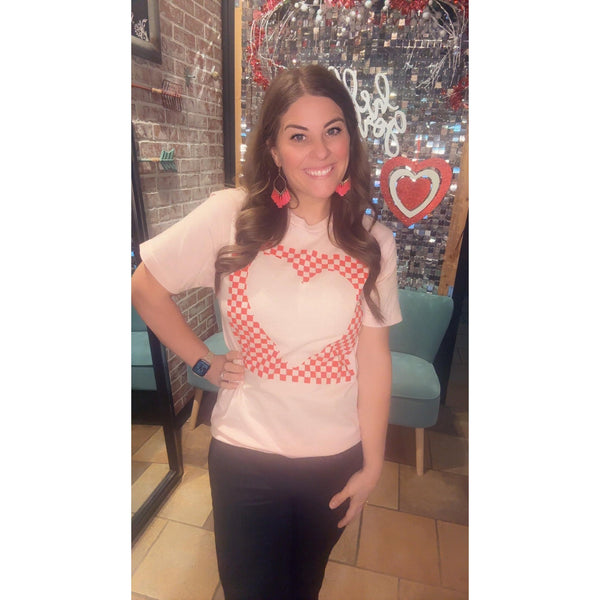 CHECKERED HEART TEE-Body and Sol