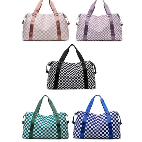 CHECKERED TRAVEL DUFFLE BAG-Body and Sol