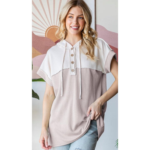 CLARA TOP IN OATMEAL-Body and Sol