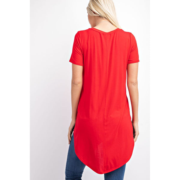 HEIDI HIGH-LOW TOP IN RED-Body and Sol
