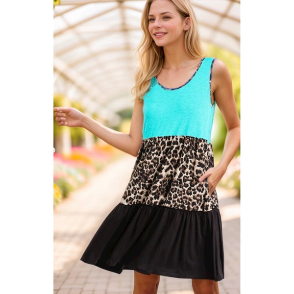 HILLARY DRESS IN HOT TEAL-Body and Sol