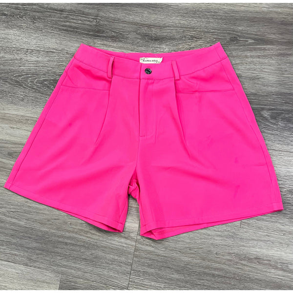 HOT PINK DRESS SHORTS-Body and Sol